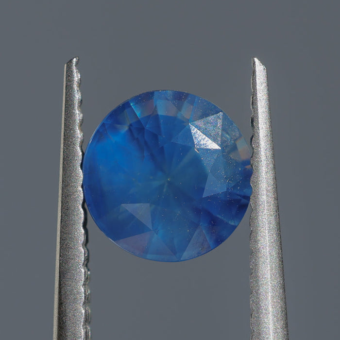 1.51CT ROUND MADAGASCAR SAPPHIRE, DEEP TEAL OPALESCENT, UNTREATED