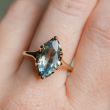 3.16ct Unheated Madagascar Marquise Sapphire Low Profile 6 Prong Solitaire in 14k Yellow Gold