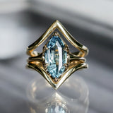 3.16ct Unheated Madagascar Marquise Sapphire Low Profile 6 Prong Solitaire in 14k Yellow Gold