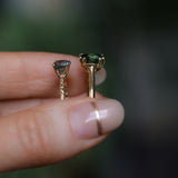 1.13ct Round Precision Blue Montana Sapphire Evergreen Carved 4 Prong Solitaire in 14k Yellow Gold