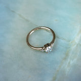 0.52ct Vintage Transitional Cut Diamond and Princess Cut Diamond Rapids Low Profile Ring in 14k Yellow Gold