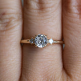 0.52ct Vintage Transitional Cut Diamond and Princess Cut Diamond Rapids Low Profile Ring in 14k Yellow Gold