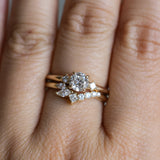 0.52ct Vintage Transitional Cut Diamond and Princess Cut Diamond Rapids Low Profile Ring in 14k Yellow Gold
