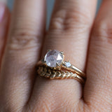 1.33ct Rosecut Grey Diamond and Princess Cut Diamond Rapids Low Profile Ring in 14k Yellow Gold