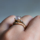 1.33ct Rosecut Grey Diamond and Princess Cut Diamond Rapids Low Profile Ring in 14k Yellow Gold