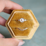 1.33ct Rosecut Grey Diamond and Princess Cut Diamond Rapids Low Profile Ring in 14k Yellow Gold