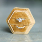1.33ct Rosecut Grey Diamond and Princess Cut Diamond Rapids Low Profile Ring in 14k Yellow Gold
