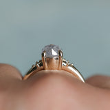 1.33ct Rosecut Grey Diamond and Princess Cut Diamond Rapids Low Profile Ring in 14k Yellow Gold
