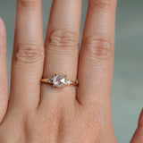 1.33ct Rosecut Grey Diamond and Princess Cut Diamond Rapids Low Profile Ring in 14k Yellow Gold
