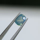 1.79CT ELONGATED CUSHION MADAGASCAR SAPPHIRE, OPALESCENT LIGHT TEAL SEAFOAM, UNTREATED, 7.2X5.7X4.7MM