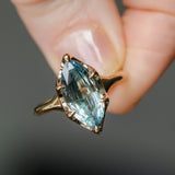 3.16ct Unheated Madagascar Marquise Sapphire Low Profile 6 Prong Solitaire in 14k Yellow Gold