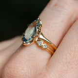 3.16ct Unheated Madagascar Marquise Sapphire Low Profile 6 Prong Solitaire in 14k Yellow Gold