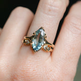 3.16ct Unheated Madagascar Marquise Sapphire Low Profile 6 Prong Solitaire in 14k Yellow Gold