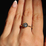 1.14ct Round Silvery White Sri Lankan Sapphire Scallop Cup Solitaire in 14k Yellow Gold