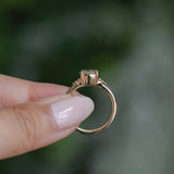 1.12ct Genuine Old European Cut Diamond and Princess Cut Diamond Rapids Low Profile Ring in 14k Yellow Gold