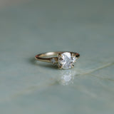 1.12ct Genuine Old European Cut Diamond and Princess Cut Diamond Rapids Low Profile Ring in 14k Yellow Gold