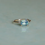 2.24ct Emerald Cut Untreated Madagascar Sapphire and Diamond Low Profile East-West Ring in 14k Yellow Gold