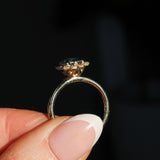 1.70ct Untreated Radiant Cut Vibrant Teal Green Sapphire Antique-Style Diamond Halo Ring in 14 Yellow Gold