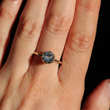 1.14ct Round Silvery White Sri Lankan Sapphire Scallop Cup Solitaire in 14k Yellow Gold