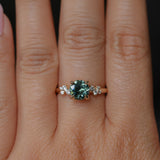 2.02ct Round Madagascar Sapphire and Diamond Starry Night Low Profile Solitaire in 14k Yellow Gold
