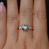 2.02ct Round Madagascar Sapphire and Diamond Starry Night Low Profile Solitaire in 14k Yellow Gold