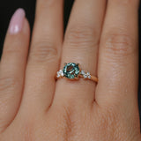 2.02ct Round Madagascar Sapphire and Diamond Starry Night Low Profile Solitaire in 14k Yellow Gold