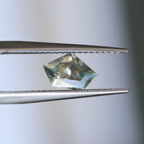 0.87CT SHIELD MONTANA SAPPHIRE, LIGHT GREEN AND WHITE, 8.10X5.45X3.22MM