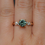 2.02ct Round Madagascar Sapphire and Diamond Starry Night Low Profile Solitaire in 14k Yellow Gold