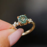 2.02ct Round Madagascar Sapphire and Diamond Starry Night Low Profile Solitaire in 14k Yellow Gold