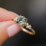 2.02ct Round Madagascar Sapphire and Diamond Starry Night Low Profile Solitaire in 14k Yellow Gold