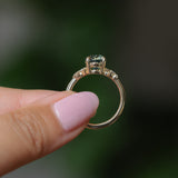 2.02ct Round Madagascar Sapphire and Diamond Starry Night Low Profile Solitaire in 14k Yellow Gold