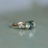 2.02ct Round Madagascar Sapphire and Diamond Starry Night Low Profile Solitaire in 14k Yellow Gold