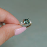 2.02ct Round Madagascar Sapphire and Diamond Starry Night Low Profile Solitaire in 14k Yellow Gold