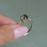 2.02ct Round Madagascar Sapphire and Diamond Starry Night Low Profile Solitaire in 14k Yellow Gold