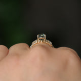 2.02ct Round Madagascar Sapphire and Diamond Starry Night Low Profile Solitaire in 14k Yellow Gold