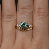 2.02ct Round Madagascar Sapphire and Diamond Starry Night Low Profile Solitaire in 14k Yellow Gold