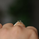 0.84ct Round Australian Parti Sapphire and Princess Cut Diamond Rapids Low Profile Ring in 14k Yellow Gold