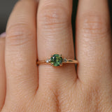 0.84ct Round Australian Parti Sapphire and Princess Cut Diamond Rapids Low Profile Ring in 14k Yellow Gold