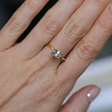 0.87CT SHIELD MONTANA SAPPHIRE, LIGHT GREEN AND WHITE, 8.10X5.45X3.22MM