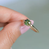 0.84ct Round Australian Parti Sapphire and Princess Cut Diamond Rapids Low Profile Ring in 14k Yellow Gold