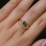 0.84ct Round Australian Parti Sapphire and Princess Cut Diamond Rapids Low Profile Ring in 14k Yellow Gold