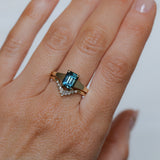 2.40ct Untreated Emerald Cut Madagascar Sapphire Low Profile 4 Prong Tapered Solitaire in 14k Yellow Gold