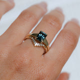 2.40ct Untreated Emerald Cut Madagascar Sapphire Low Profile 4 Prong Tapered Solitaire in 14k Yellow Gold