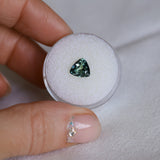 1.75CT TRILLION MADAGASCAR SAPPHIRE, PARTI TEAL, GREEN AND YELLOW, 7.38X7.25X4.44MM