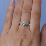 0.88ct Untreated Round Montana Sapphire Low Profile 4 Prong Signet Solitaire in 14k Yellow Gold