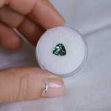 1.75CT TRILLION MADAGASCAR SAPPHIRE, PARTI TEAL, GREEN AND YELLOW, 7.38X7.25X4.44MM