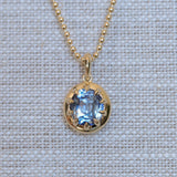 3.40ct Oval Madagascar Bicolor Sapphire 10 Prong Pendant in 14k Yellow Gold