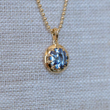3.40ct Oval Madagascar Bicolor Sapphire 10 Prong Pendant in 14k Yellow Gold