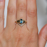 0.95ct Australian Marquise Sapphire Low Profile 4 Prong Signet Solitaire in 14k Yellow Gold