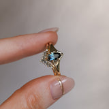 0.95ct Australian Marquise Sapphire Low Profile 4 Prong Signet Solitaire in 14k Yellow Gold